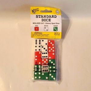 Koplow Games - Set of 18 Dice - Red, Green, White (NIP)